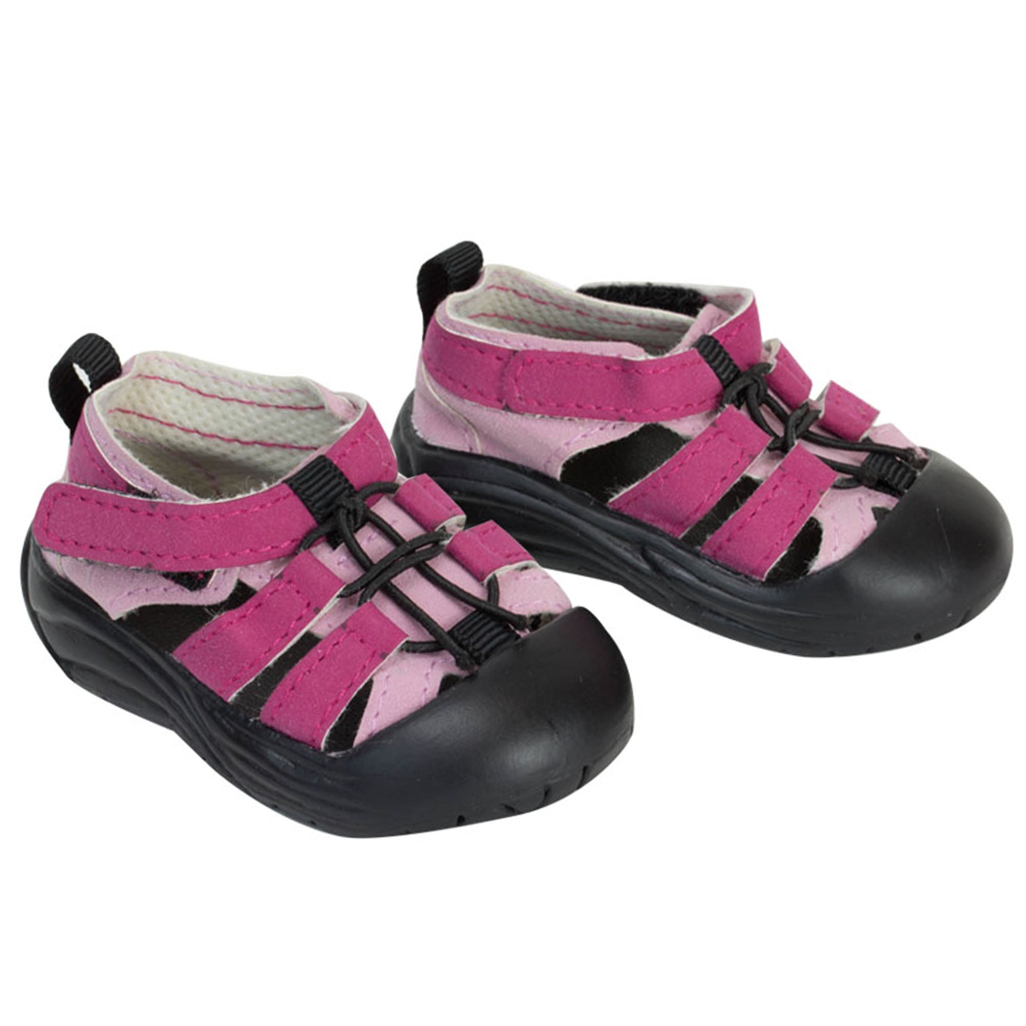 Sophia’s Outdoor Athletic Hiking Gender-Neutral Mix & Match Velcro Sandal Shoes for 18” Dolls, Pink/Black
