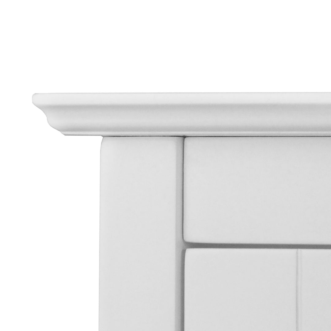Close-up of the top of the Elegant Home Fashions Connor Removable Wall Cabinet with 2 Glass Doors