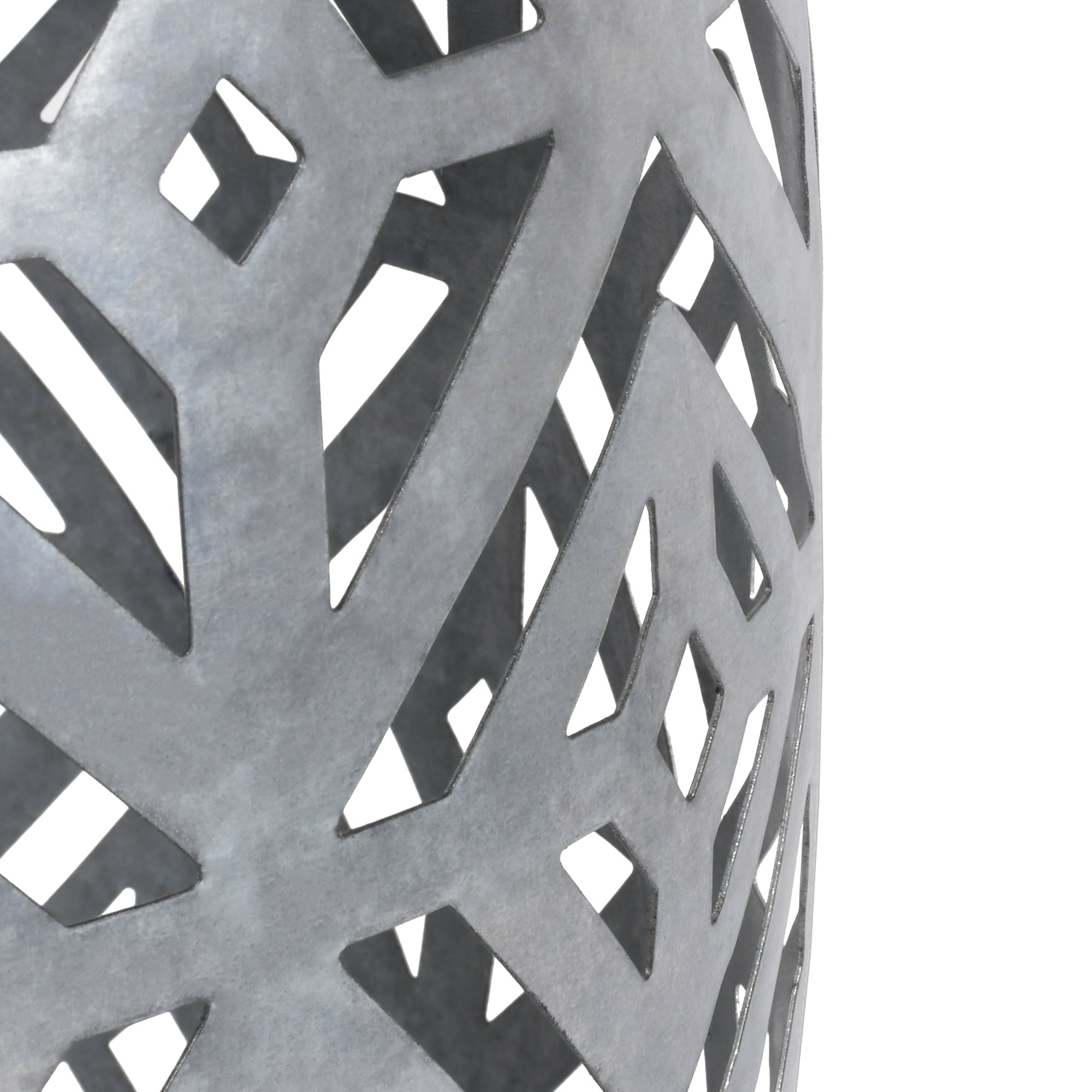 Teamson Home Outdoor Side Table Planter Stand with Cut Out Design, Silver