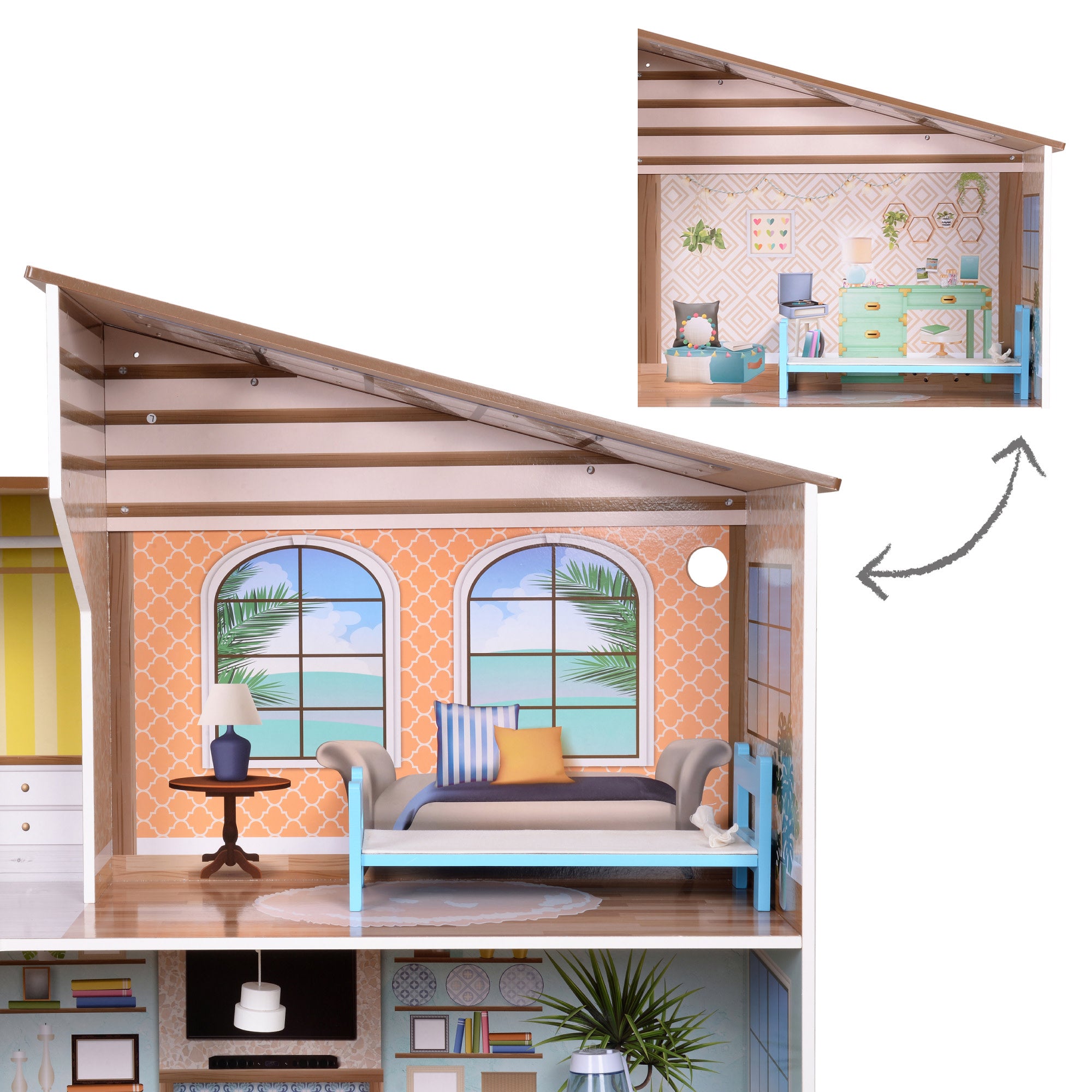Olivia's Little World - Dreamland Mediterranean Doll House - Muti-color