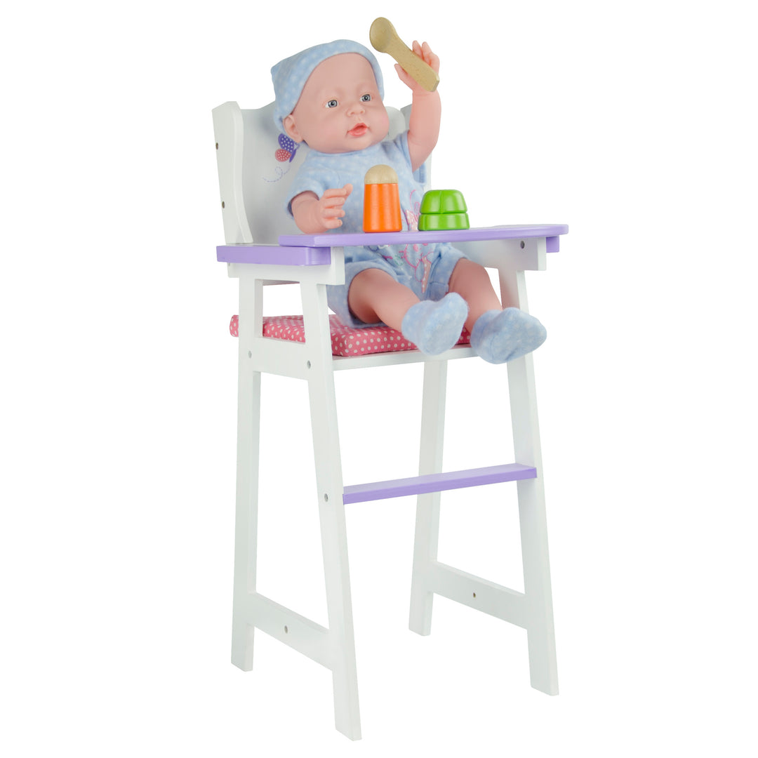 Olivia's Little World Little Princess Kids Baby Doll High Chair, Purple