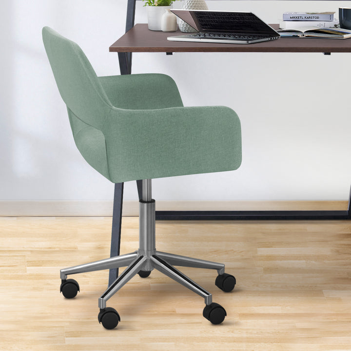 Teamson Home Modern Office Chair, Mint with casters