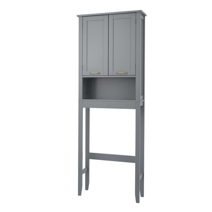 Gray Teamson Home Mercer Over-the-Toilet Cabinet with open shelving