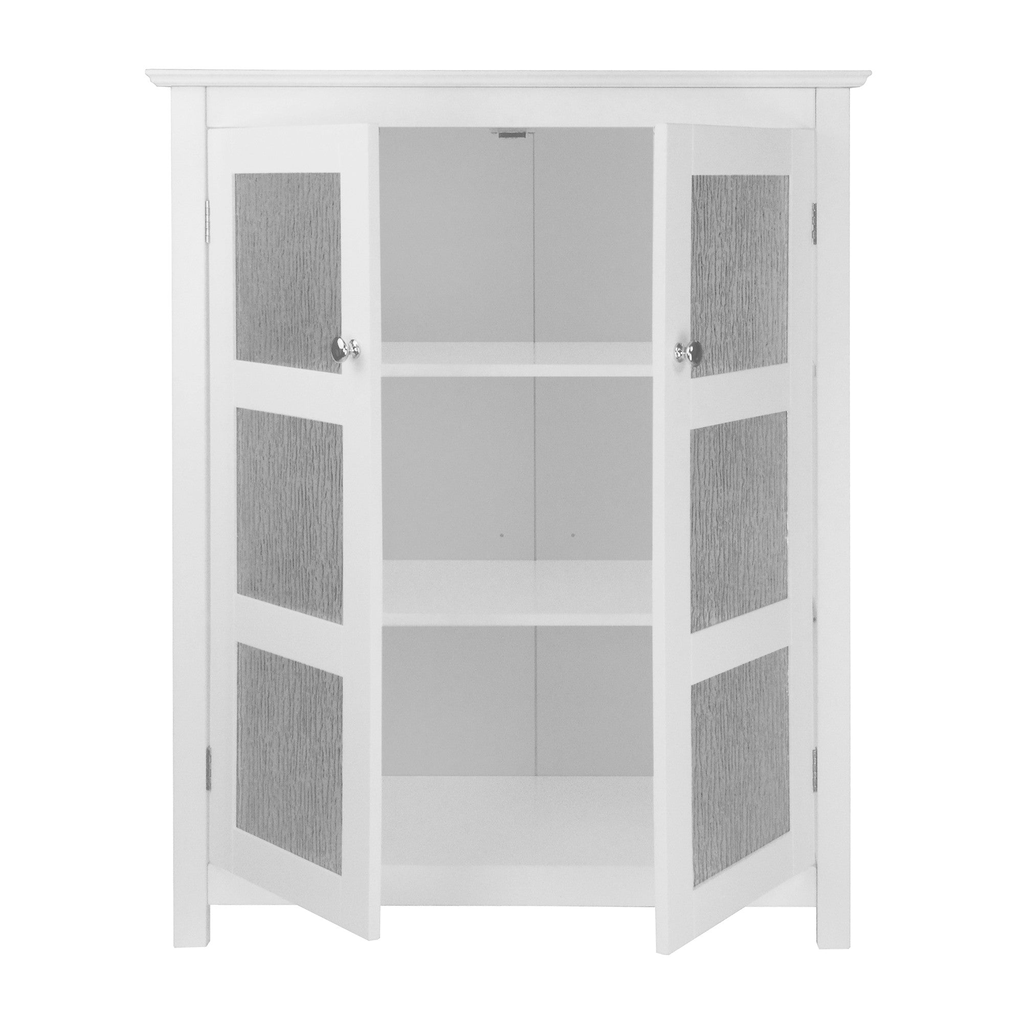 Teamson Home Connor 2 Door Floor Cabinet with Adjustable Shelf, White