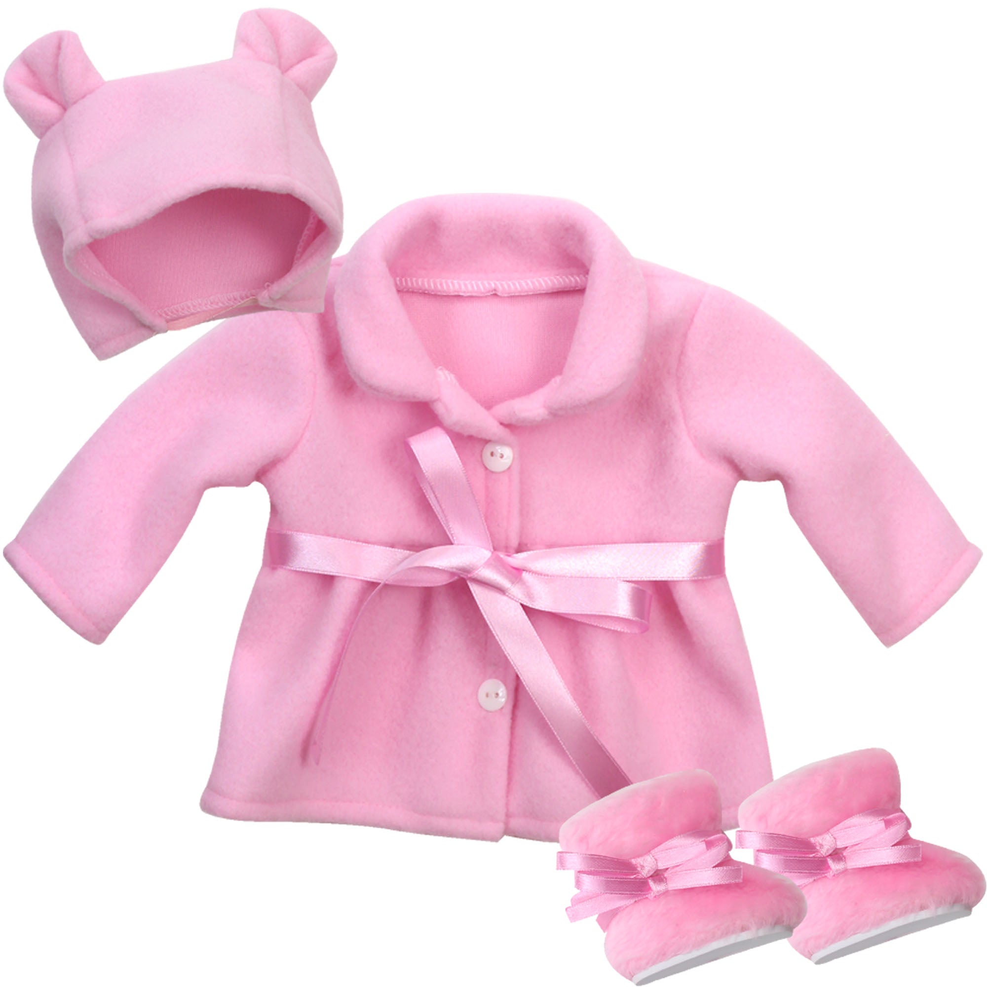 Sophia's Winter Coat, Hat and Boots Set for 15'' Dolls, Light Pink
