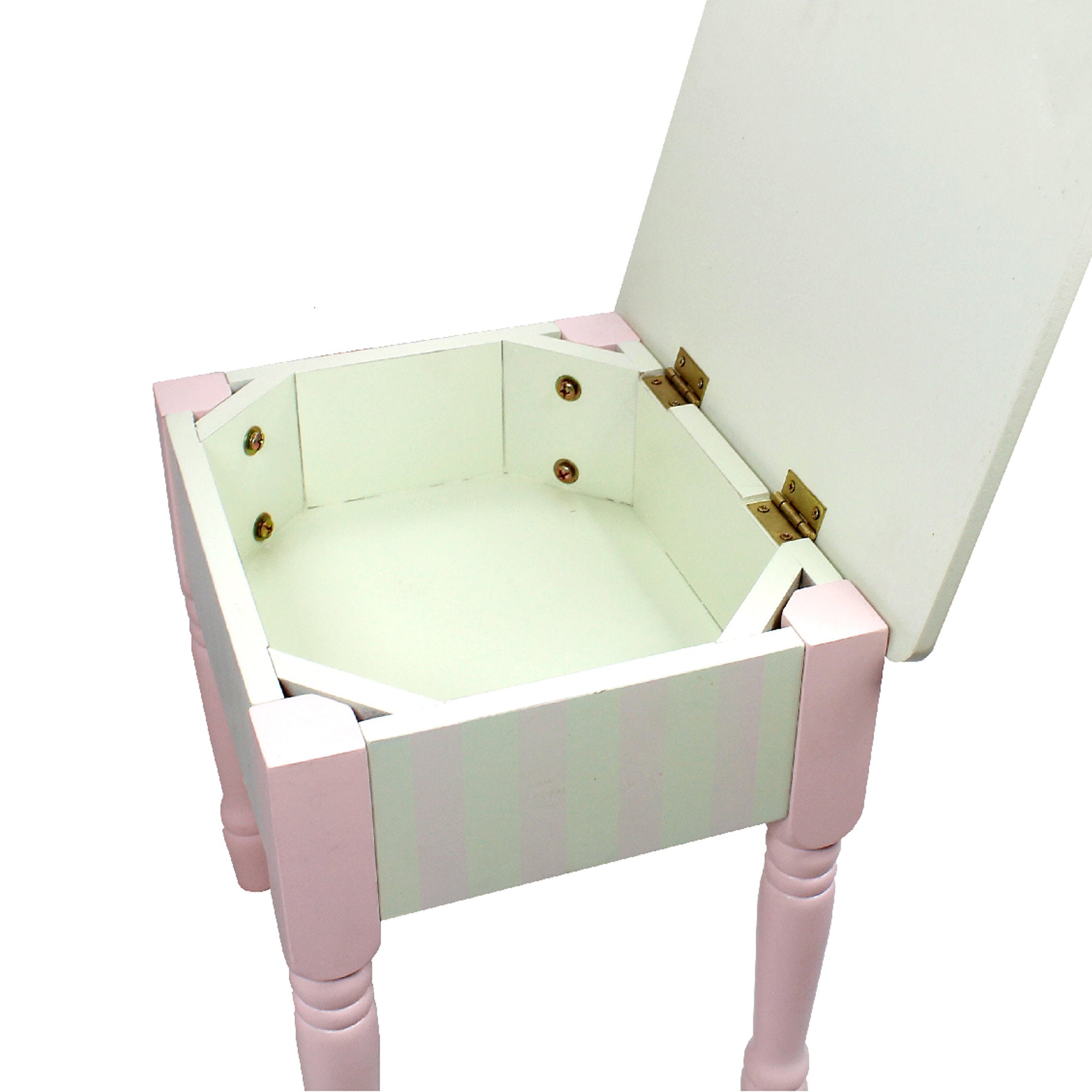 Fantasy Fields Kids Furniture Bouquet Vanity Stool with Storage, Pink