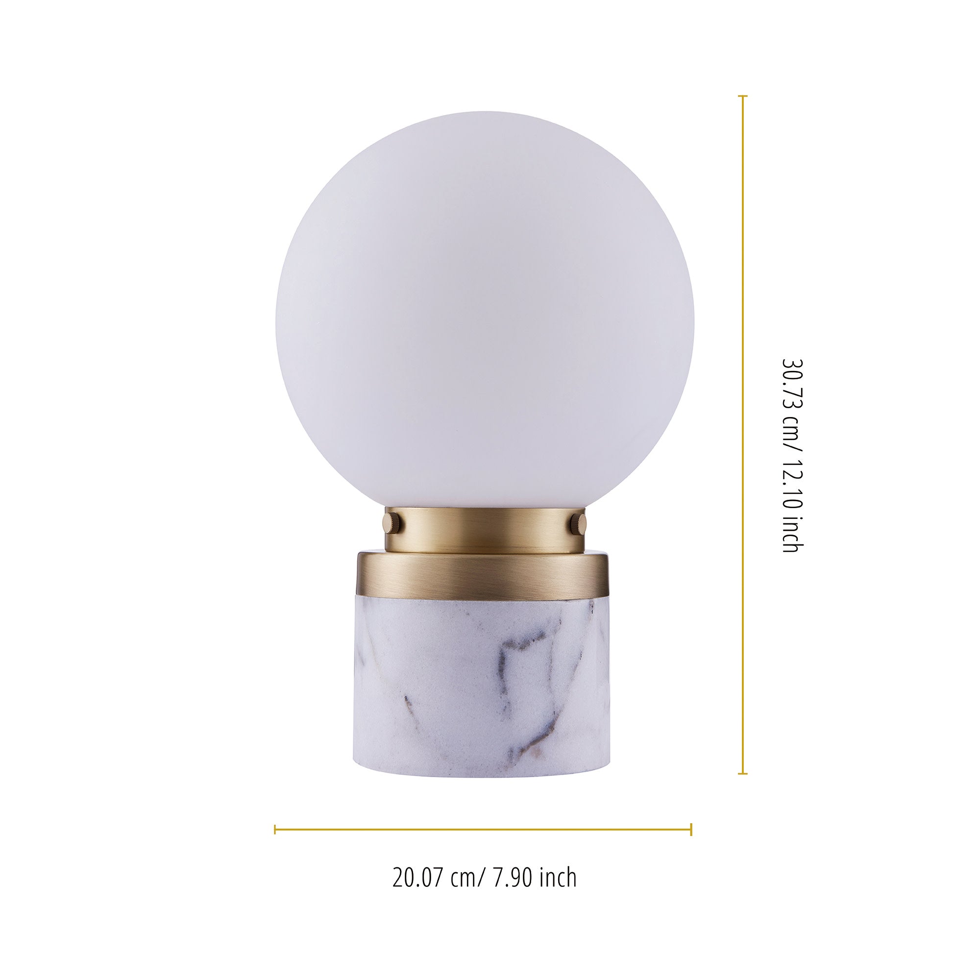 Versanora - Claire Table Lamp With Marble Base White shade