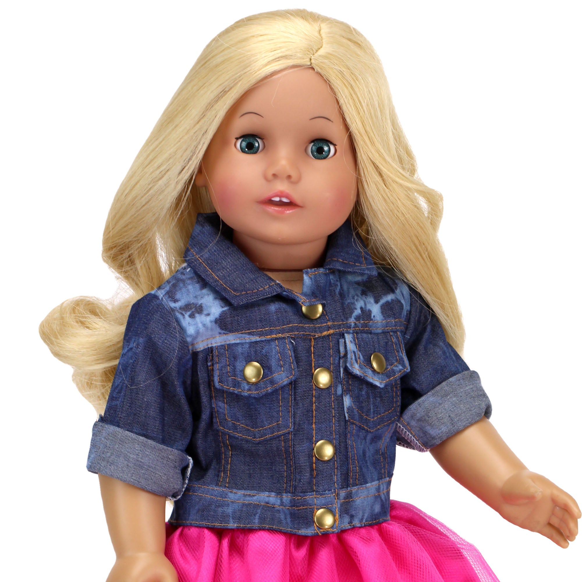 Sophia's - 18" Doll - Acid Washed Jean Jacket - Light Blue