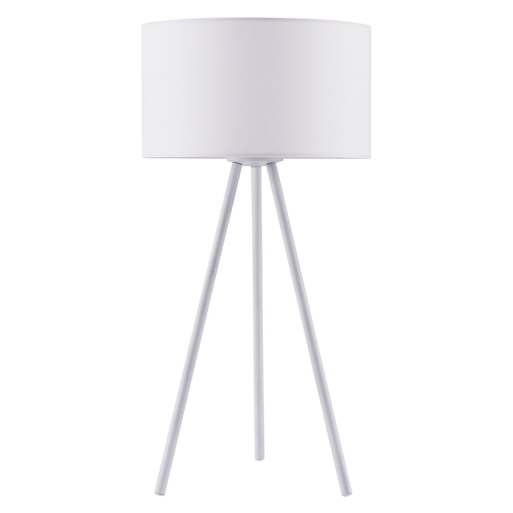 Teamson Home 19.7" Eli Tripod Table Lamp with Drum Shade, White
